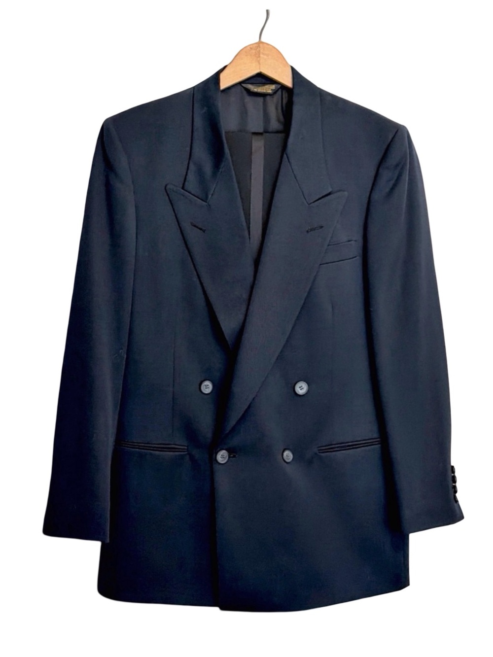 Nino Cerruti Men’s Double-Breasted Tuxedo | Black | Luxury Formalwear | 40R